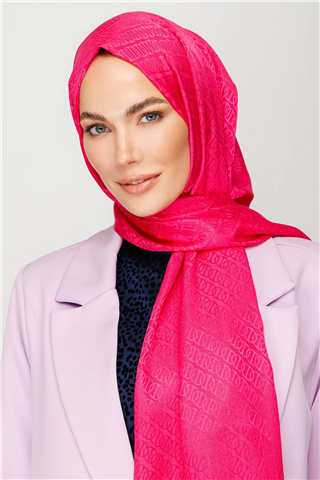 Fuşya Forever Desen Parlak Jakar Şal