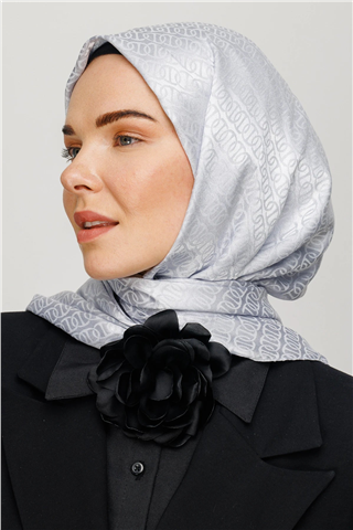 Gümüş Forever Desen Parlak Jakar Şal