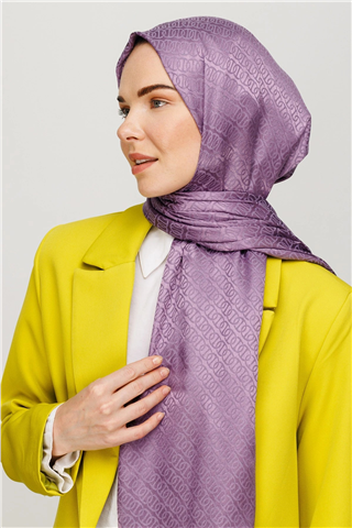 Lavanta Forever Desen Parlak Jakar Şal