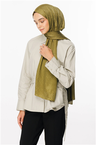 Soft Yeşil Forever Desen Parlak Jakar Şal