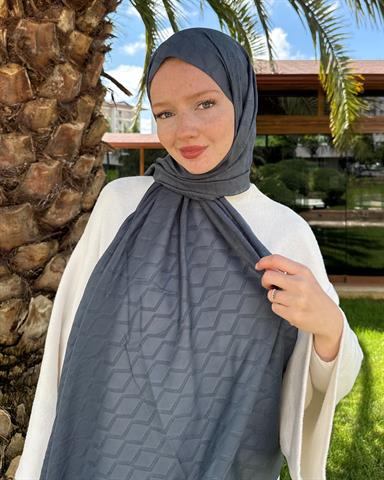 Füme Baklava Lyocell Bambu Jakar Şal