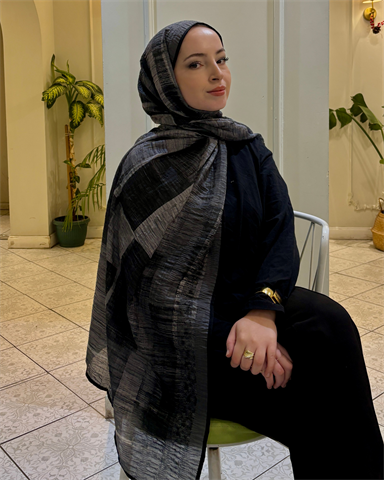 Füme Gölge Desenli Müslin Şal