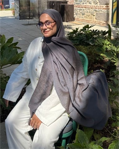 Koyu Füme Imannoor Matris Desen Pamuk Jakar Şal
