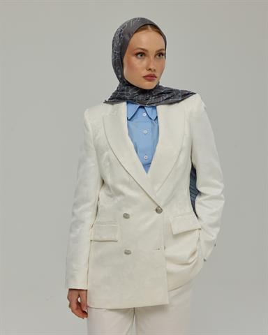 S-HAREM-50 Füme Kahve & Buz Mavi Harem Rüyası Desen Şal