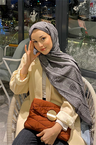 Füme Karma Desen Pamuk Vual Şal