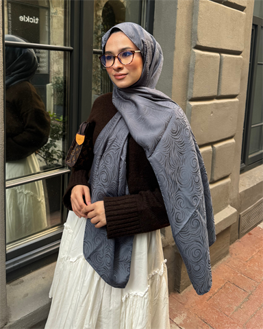 Füme Revan Desen Jakar Şal