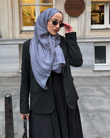 Füme Şerit Desen Jakar Şal