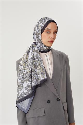 Füme & Taş Retro Desen Şal