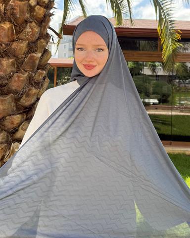 Füme Zikzak Lyocell Bambu Jakar Şal