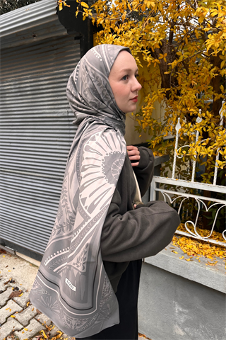 Füme Zümra Desen Pamuk Vual Şal