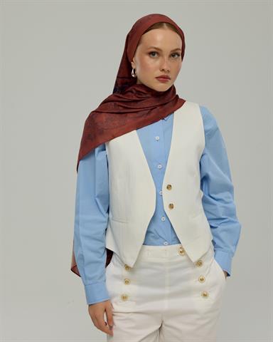 S-SARAYLI-80 Gece Laciverti & Bakır Saraylı Desen Şal