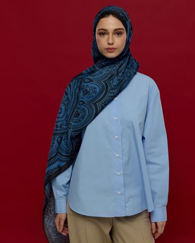 S-SULTANİ-61 Gece & Mavi Sultani Desen Şal