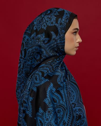 S-SULTANİ-61 Gece & Mavi Sultani Desen Şal