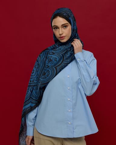 S-SULTANİ-61 Gece & Mavi Sultani Desen Şal