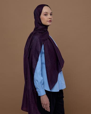 S-EFSUNLU-76 Gece & Mürdüm Efsunlu Desen Şal