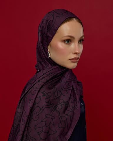 S-HAREM-76 Gece & Mürdüm Harem Rüyası Desen Şal