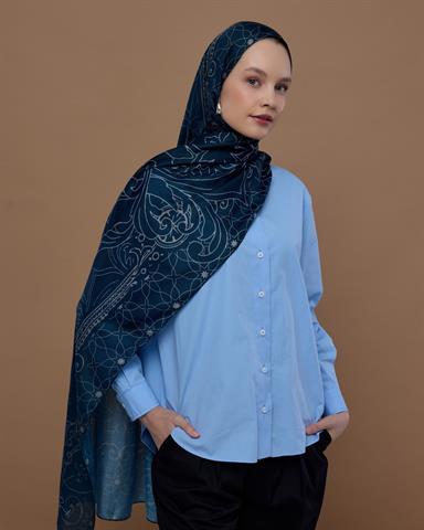 S-EFSUNLU-57 Gece & Taş Efsunlu Desen Şal