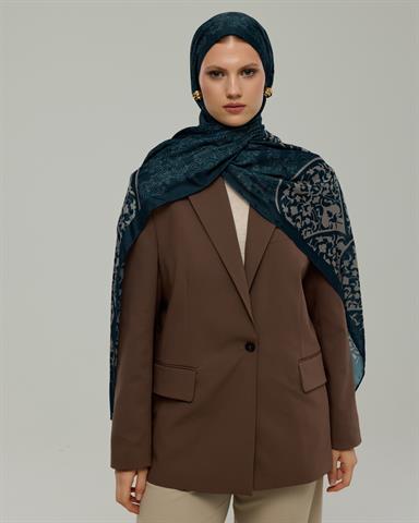 S-SARAYLI-57 Gece & Taş Saraylı Desen Şal