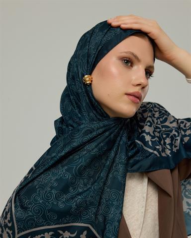 S-SARAYLI-57 Gece & Taş Saraylı Desen Şal