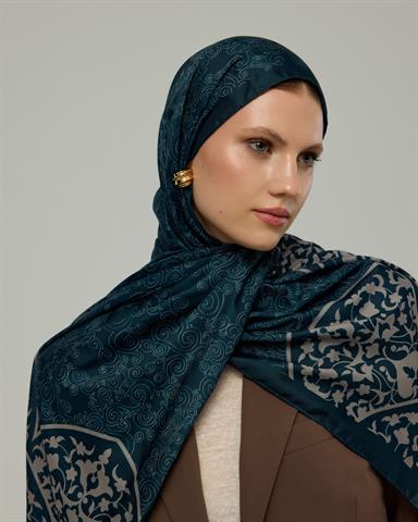 S-SARAYLI-57 Gece & Taş Saraylı Desen Şal