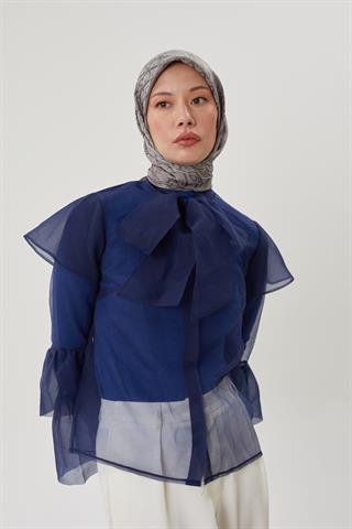 Gri D Desen Parlak Jakar Eşarp