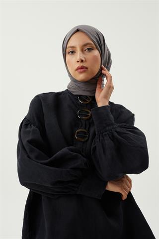 Gri Piliseli Bambu Şal