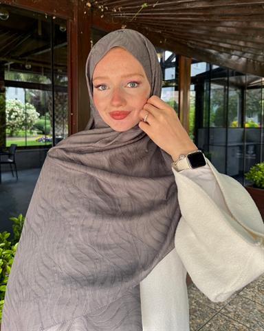 Gri Su Yolu Lyocell Bambu Jakar Şal