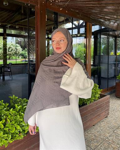 Gri Su Yolu Lyocell Bambu Jakar Şal