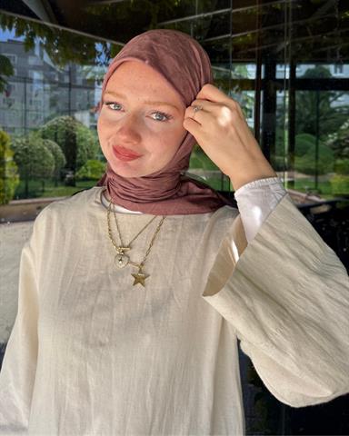 Gül Kurusu Baklava Lyocell Bambu Jakar Eşarp