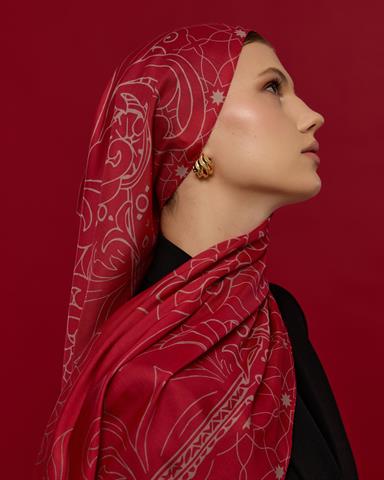 S-EFSUNLU-09 Gülkurusu & Fildişi Efsunlu Desen Şal