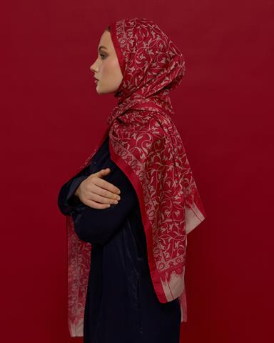 S-LALE-09 Gülkurusu & Fildişi Lale Bahçesi Desen Şal