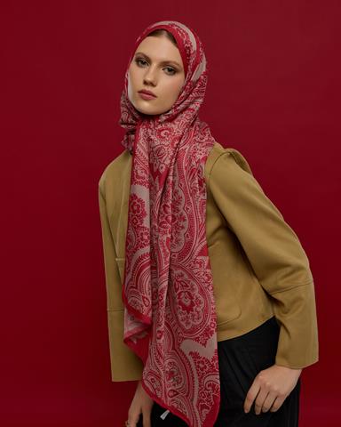 S-SULTANİ-09 Gülkurusu & Fildişi Sultani Desen Şal