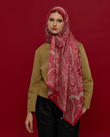 S-SULTANİ-09 Gülkurusu & Fildişi Sultani Desen Şal