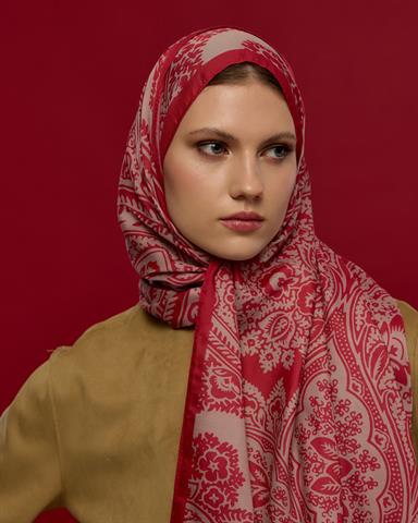 S-SULTANİ-09 Gülkurusu & Fildişi Sultani Desen Şal