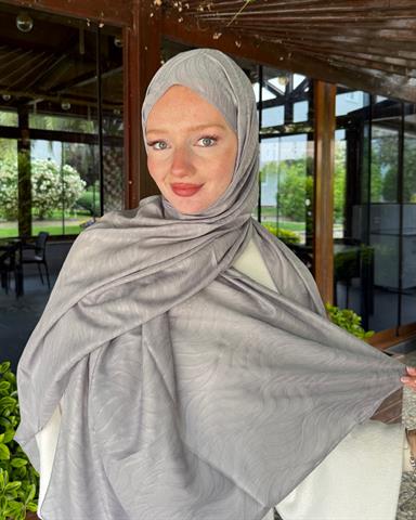 Gümüş Su Yolu Lyocell Bambu Jakar Şal