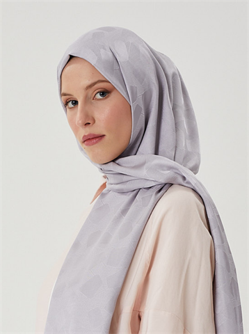 Gümüş Taş Desen İpeksi Jakar Şal