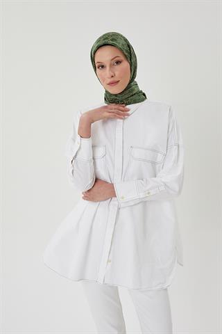 Haki D Desen Parlak Jakar Eşarp