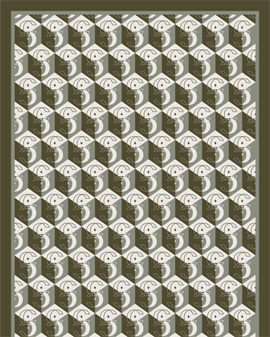 Haki Icon Vual İpek Şal