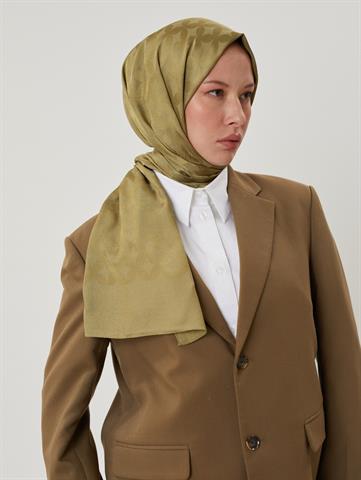 Haki Rise Desen Jakar Şal