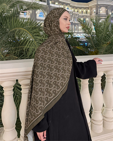 Haki Select Vual İpek Şal