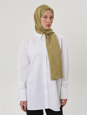 Haki Shine Desen Jakar Şal