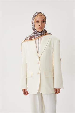 Hardal & Kahve Retro Desen Şal