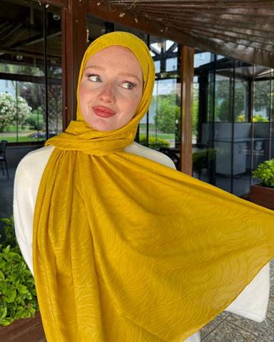 Hardal Su Yolu Lyocell Bambu Jakar Şal