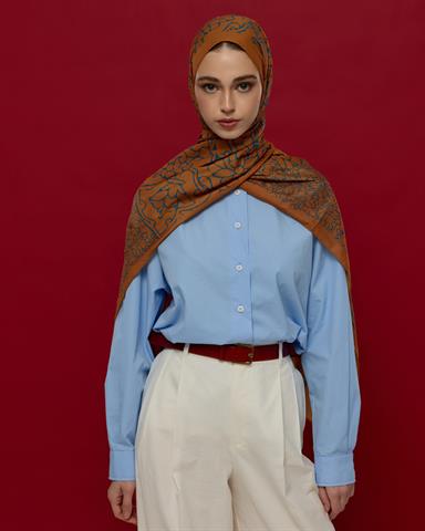 S-HAREM-22 Hardal Zerafeti & Safir Harem Rüyası Desen Şal