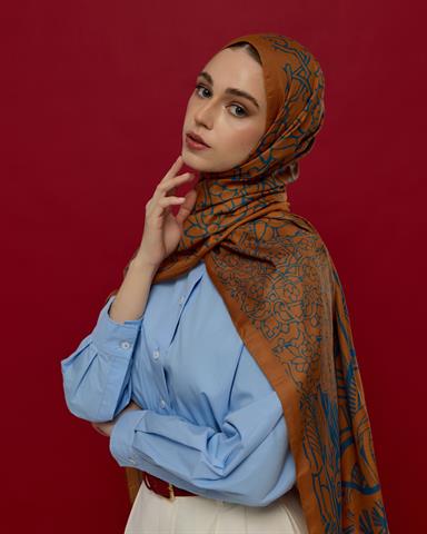 S-HAREM-22 Hardal Zerafeti & Safir Harem Rüyası Desen Şal