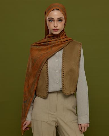 SV-HURREM-22 Hardal Zerafeti & Safir Hürrem Desen  Şal