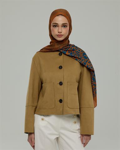 S-SARAYLI-22 Hardal Zerafeti & Safir Saraylı Desen Şal