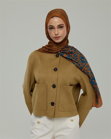 S-SARAYLI-22 Hardal Zerafeti & Safir Saraylı Desen Şal