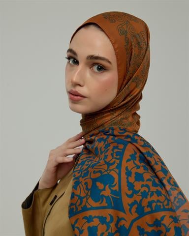 S-SARAYLI-22 Hardal Zerafeti & Safir Saraylı Desen Şal