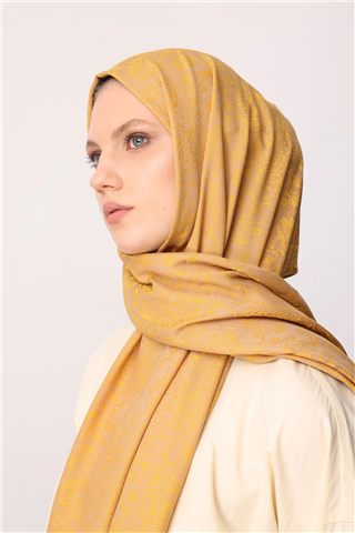 Vizon-Hardal Henna Desen Çift Taraflı Şal